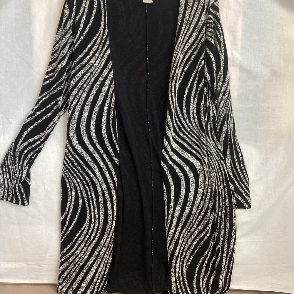Susan Lawrence Black and White Long Cardigan